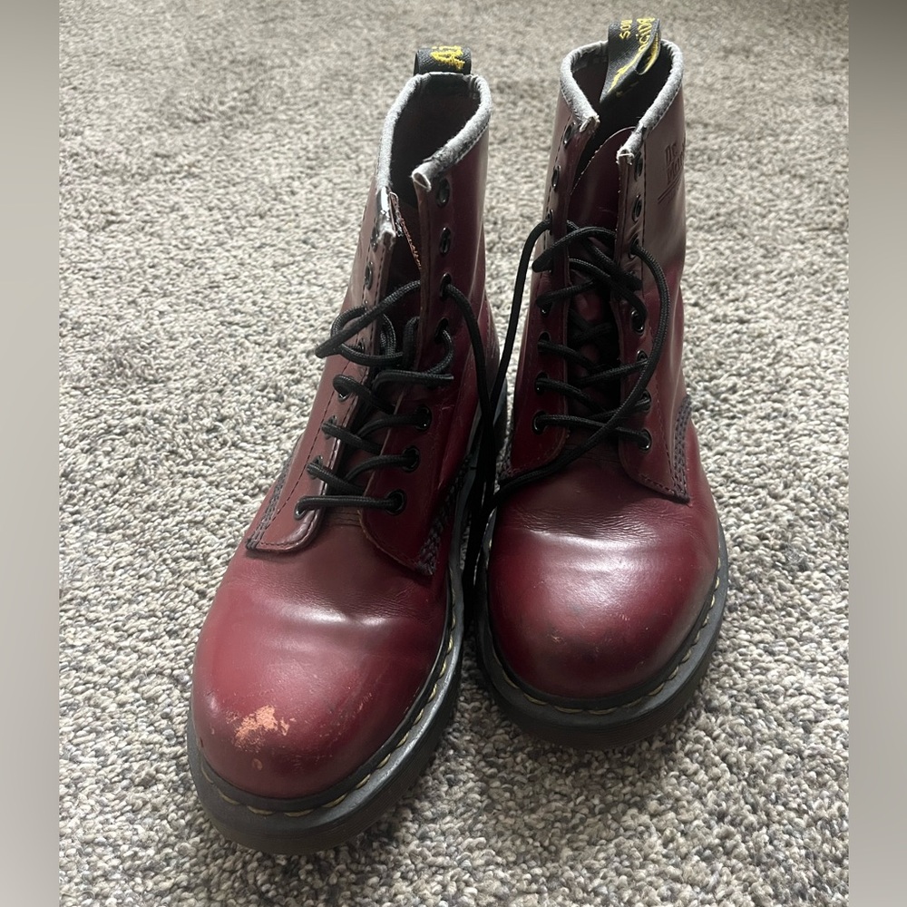 Dr. Martens Cherry Red Leather Boots
